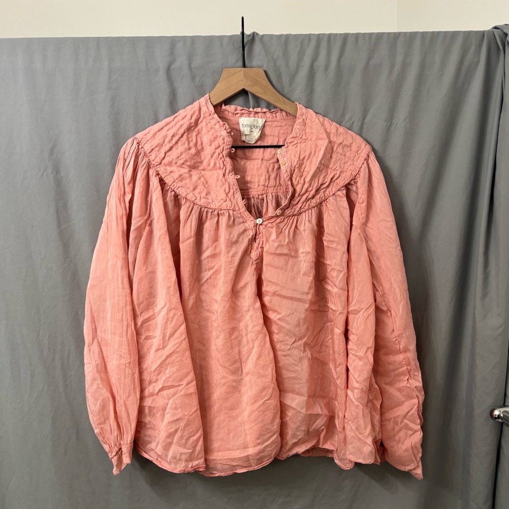 Silk Soft Flowy Pink Peasant Top